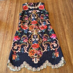Gedivoen Runway Floral Beaded A-line Dress Size Small